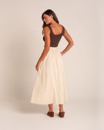 Saia Midi Evasê Areia