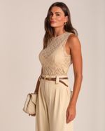 Conjunto Renda Selena Areia (duas peças)