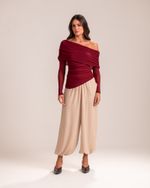 Blusa Tule Georgia Burgundy