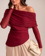 Blusa Tule Georgia Burgundy