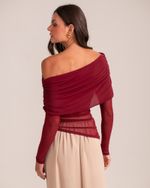 Blusa Tule Georgia Burgundy
