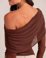 Blusa Tule Georgia Marrom