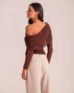 Blusa Tule Georgia Marrom