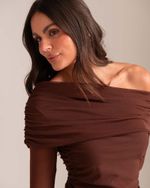 Blusa Tule Georgia Marrom