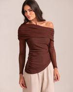 Blusa Tule Georgia Marrom