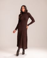 Vestido Midi Tricô Suzane Marrom