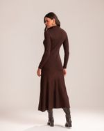 Vestido Midi Tricô Suzane Marrom