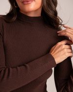 Vestido Midi Tricô Suzane Marrom