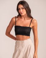 Blusa Manga Longa Tule Ane Preto