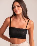 Blusa Manga Longa Tule Ane Preto