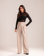 Blusa Manga Longa Tule Ane Preto