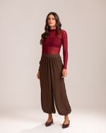 Blusa Manga Longa Tule Ane Burgundy