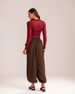 Blusa Manga Longa Tule Ane Burgundy
