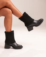 Bota Cano Médio Polaina Preto