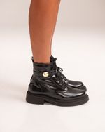 Bota Coturno Cano Médio Olivia Preto