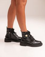 Bota Coturno Cano Médio Olivia Preto