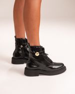 Bota Coturno Cano Médio Olivia Preto