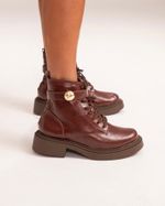 Bota Coturno Cano Médio Olivia Marrom