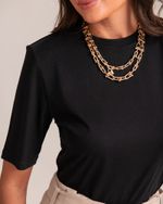 T-Shirt Ombreiras Preto