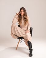 Bota Cano Alto Chiara Preto