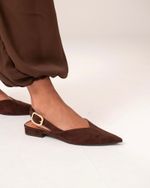 Sapatilha Slingback Ema Marrom