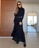 Vestido Midi Tricô Suzane Preto