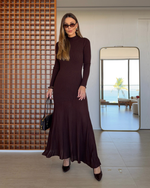 Vestido Midi Tricô Suzane Marrom