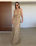Vestido Longo Magnólia Bege