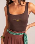 Blusa Regata Made In Brasil Marrom
