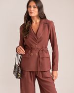 Blazer Alfaiataria Pilar Marrom
