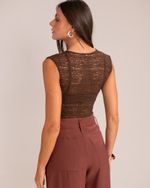 Blusa Renda Selena Marrom