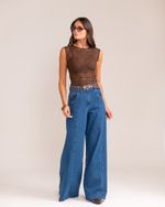 Calça Pantalona Jeans Cleo