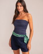 Blusa Sem Alças Mônica Azul Marinho