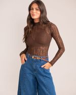 Blusa Renda Erika Marrom