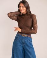 Blusa Renda Erika Marrom
