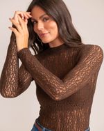 Blusa Renda Erika Marrom