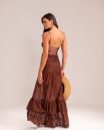 Saia Longa Renda Giuliana Marrom