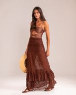Saia Longa Renda Giuliana Marrom