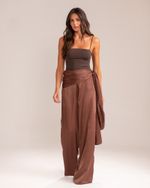 Calça Amarração Silvie Marrom
