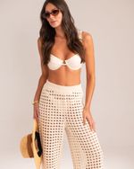Calça Tricô Capri Cru