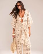 Kimono Alongado Tricô Capri Cru