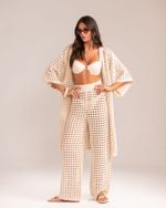 Calça Tricô Capri Cru
