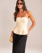 Blusa Peplum Nicole Cream