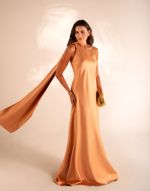 Vestido Longo Acetinado Ane Pêssego