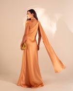 Vestido Longo Acetinado Ane Pêssego