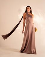 Vestido Longo Acetinado Ane Fendi