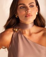 Vestido Longo Acetinado Ane Fendi