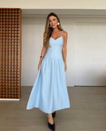 Vestido Midi Pamela Azul Claro