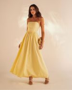 Vestido Midi Laura Vichy Amarelo