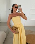 Vestido Midi Laura Vichy Amarelo